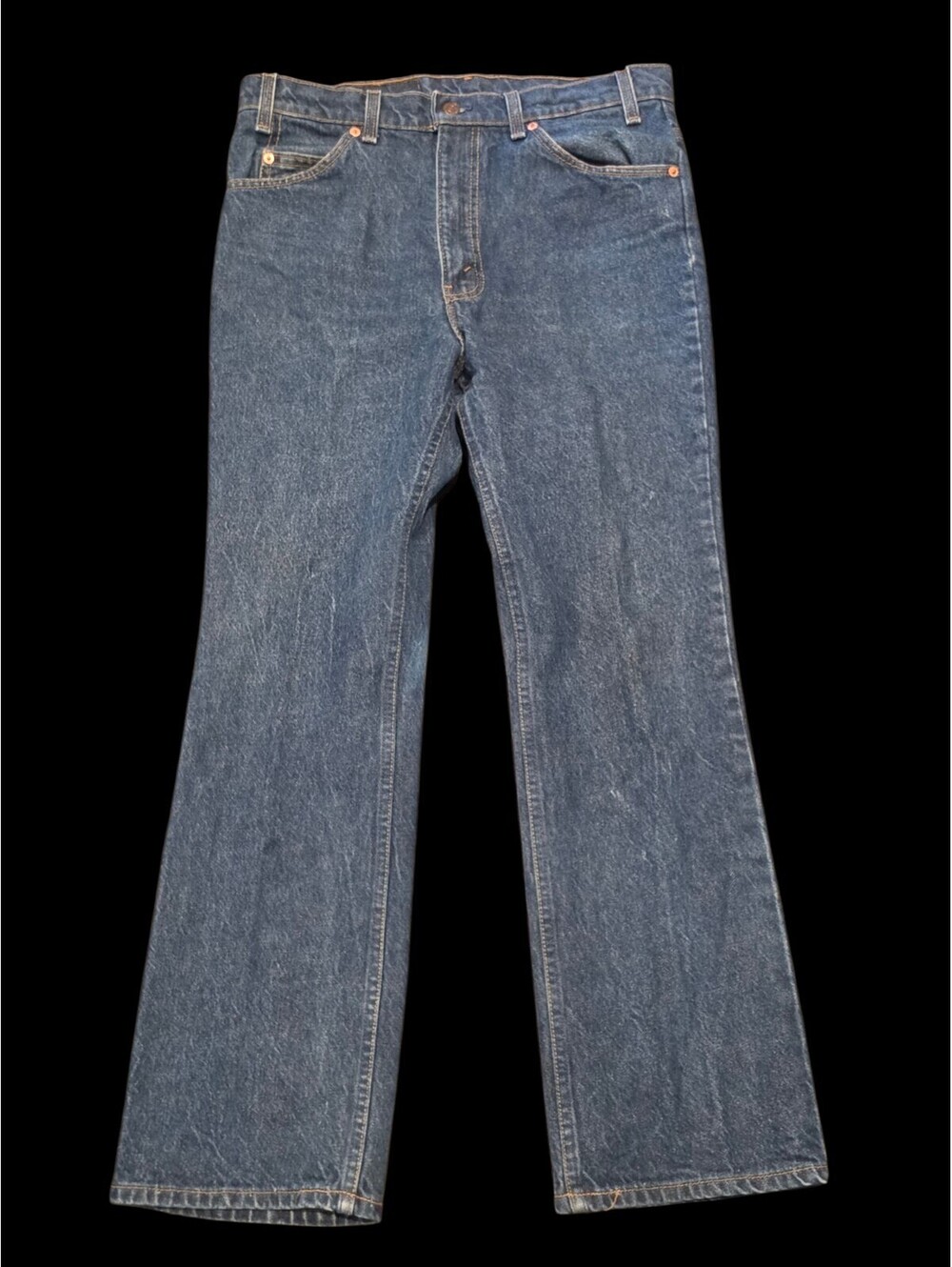 Vintage 90s Levis 517 Jeans Blue Denim Bootcut Orange Tab 34x30 Made in USA